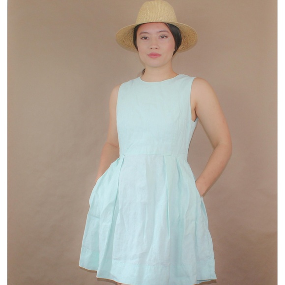 GAP Dresses & Skirts - (272) gap cool blue linen farm dress